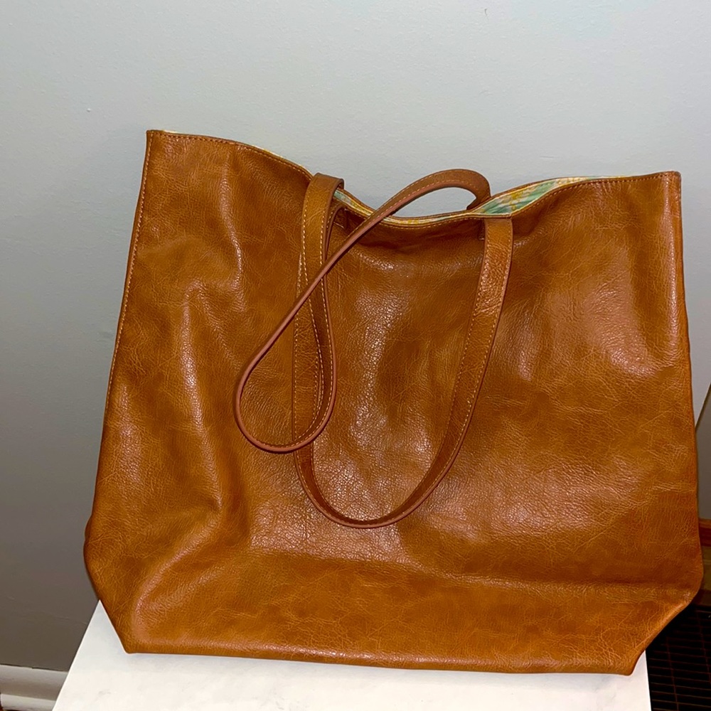 Camel faux leather bag